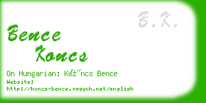 bence koncs business card